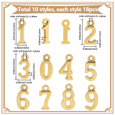 180Pcs 10 Styles Tibetan Style Alloy Pendants FIND-SC0014-90-1