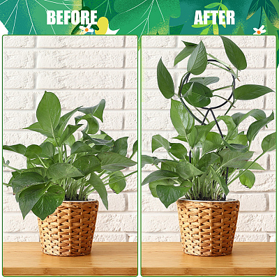 4Pcs 4 Styles Iron Flower Plant Supports FIND-CN0001-62C-1