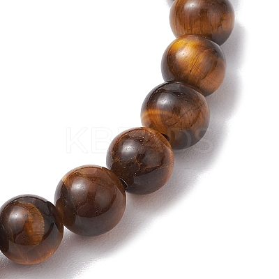 Natural Tiger Eye Round Beads Stretch Bracelets BJEW-JB11490-1