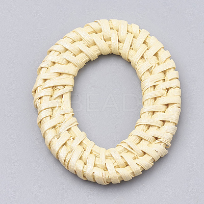 Handmade Spray Painted Reed Cane/Rattan Woven Linking Rings WOVE-N007-04F-1