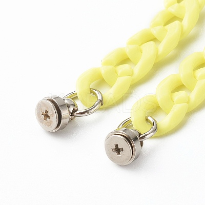 Opaque Acrylic Curb Chain Phone Case Chain HJEW-JM00512-03-1