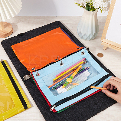 6Pcs 6 Colors Oxford Cloth with Alloy Pen Cases for 3-Ring Binder AJEW-CP0008-03-1