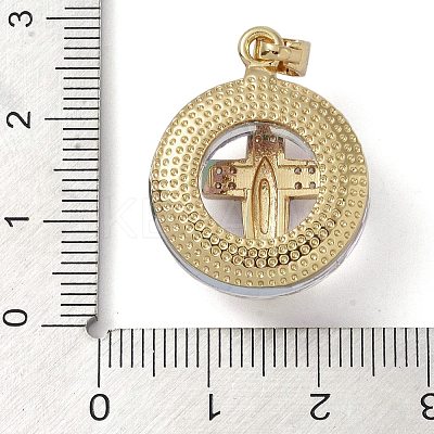 Brass Micro Pave Cubic Zirconia with Glass Pendents KK-Q815-01G-02-1