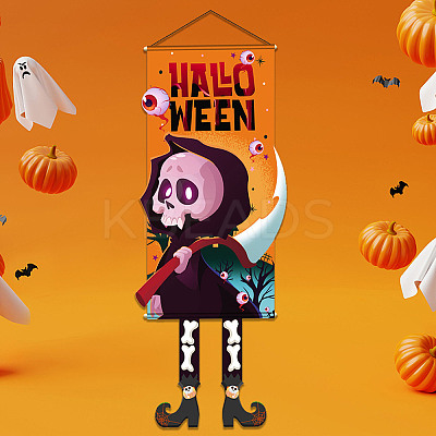 Halloween Theme Felt Cloth Hanging Door Signs HJEW-L027-A02-1