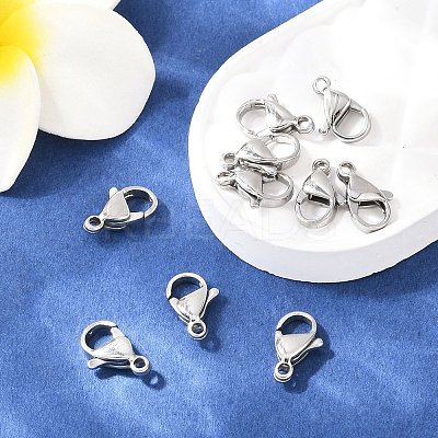 Tarnish Resistant 316 Stainless Steel Lobster Claw Clasps X-316-FL12A-1