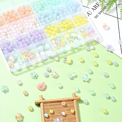 496Pcs 12 Styles Transparent Acrylic Beads OACR-YW0002-01-1