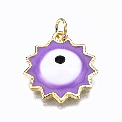 Brass Enamel Pendants KK-S362-016-NR-1