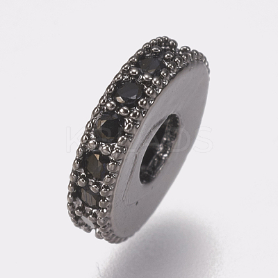 Brass Micro Pave Cubic Zirconia Bead Spacers ZIRC-K074-11A-02B-1