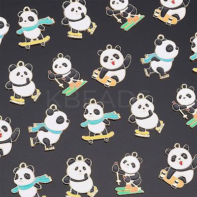 20pcs 5 Style Rack Plating Alloy Enamel Pendants ENAM-NB0001-87-1