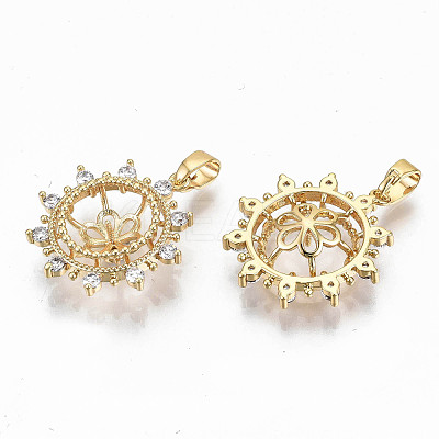 Brass Micro Pave Clear Cubic Zirconia Peg Bails Pendants KK-T062-12G-NF-1