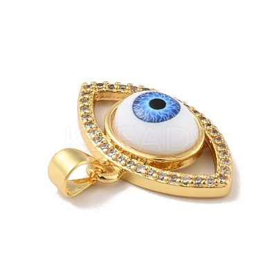 Brass Micro Pave Cubic Zirconia Pendants KK-B059-40G-1