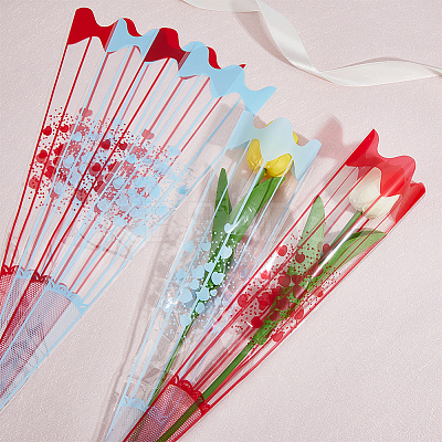 200Pcs 2 Colors Biaxially-oriented Polypropylene(BOPP) Plastic Gift Bags ABAG-FH0001-04-1
