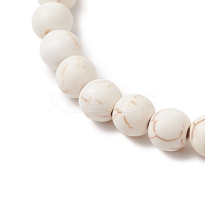 Synthetic Magnesite Beaded Stretch Bracelets for Women Men BJEW-TA00581-01-1