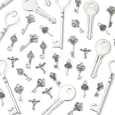 40Pcs 8 Styles Tibetan Style Alloy Pendants TIBEP-FS0001-44-1