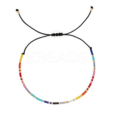 Bohemian Minimalist Glass Seed Bead Braided Bead Bracelets for Women LS-PE3072-1