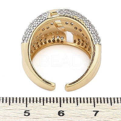 Brass Micro Pave Clear Cubic Zirconia Cuff Rings for Women Men STAS-I109-03GP-1