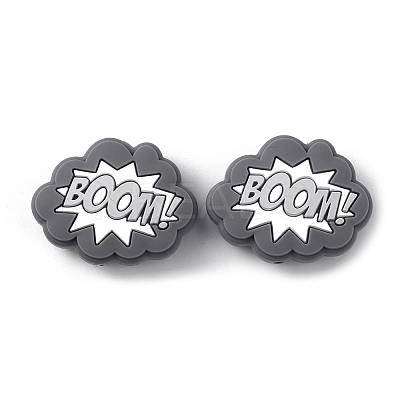Cloud with Word Boom Food Grade Eco-Friendly Silicone Beads SIL-WH0014-22D-1
