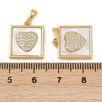 Brass Micro Pave Clear Cubic Zirconia Pendants KK-C109-07B-G-1
