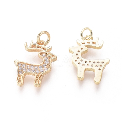 Brass Charms X-ZIRC-L087-017G-1