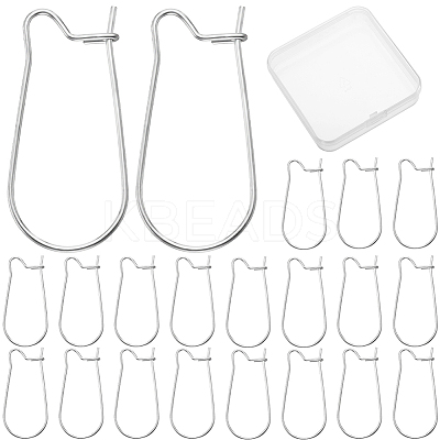 100Pcs 304 Stainless Steel Hoop Earrings Findings STAS-CN0001-48A-1