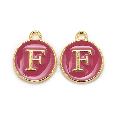 Golden Plated Alloy Enamel Charms ENAM-S118-08F-1