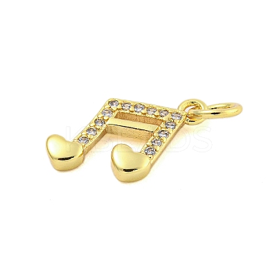 Brass Micro Pave Clear Cubic Zirconia Charms KK-U021-09G-1