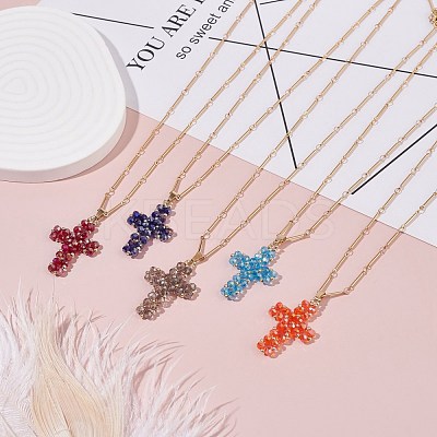 Sparkling Cross Pendant Necklace for Women X1-NJEW-TA00015-1