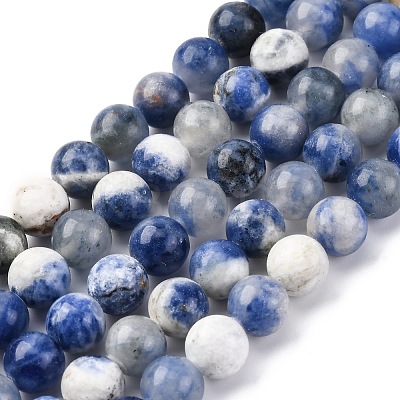Natural Sodalite Round Bead Strands G-E334-6mm-08-1