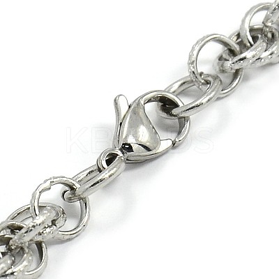 Tarnish Resistant Fashionable 304 Stainless Steel Rope Chain Bracelets STAS-A028-B035P-1