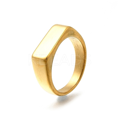 304 Stainless Steel Rectangle Finger Rings for Women RJEW-B120-01G-1