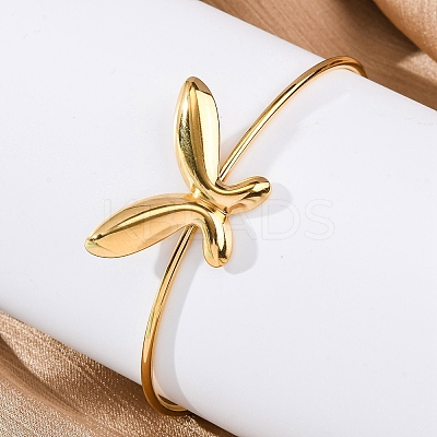 304 Stainless Steel Cuff Bangles for Women BJEW-F491-01G-01-1