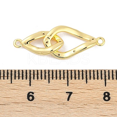 Brass Clear Cubic Zirconia Connector Charms KK-M311-09G-1