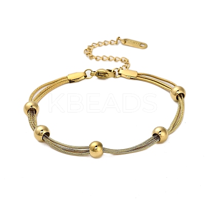 304 Stainless Steel Multi-strand Bracelets BJEW-Q040-01G-1