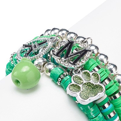 Handmade Polymer Clay Heishi Stretch Bracelet Sets BJEW-JB08767-1