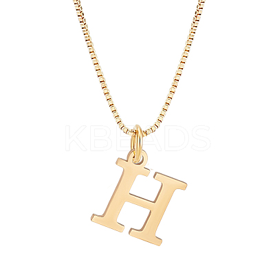 1pc 304 Stainless Steel Letter Pendant Necklaces NJEW-LP0001-38H-G-1