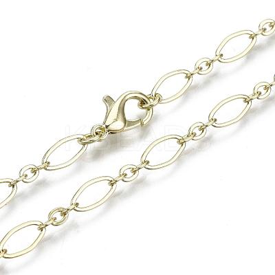 Brass Cable Chains Necklace Making MAK-S072-16B-14KC-1
