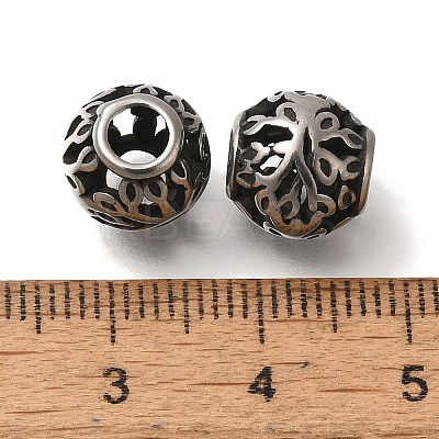 304 Stainless Steel European Beads STAS-D191-05E-AS-1