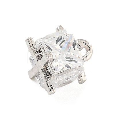 Rack Plating Brass Micro Pave Clear Cubic Zirconia Charms KK-P277-43P-1