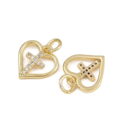 Brass Micro Pave Cubic Zirconia Pendants ZIRC-I367-05G-06-1