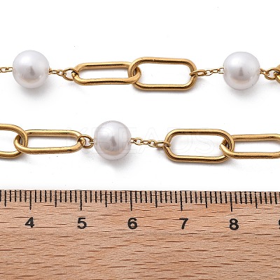 Ion Plating(IP) 304 Stainless Steel Oval Link Chain Necklaces for Women NJEW-P320-23G-1