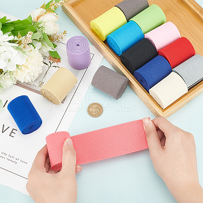 15M 15 Colors Polyester Flat Elastic Band OCOR-BC0005-97-1