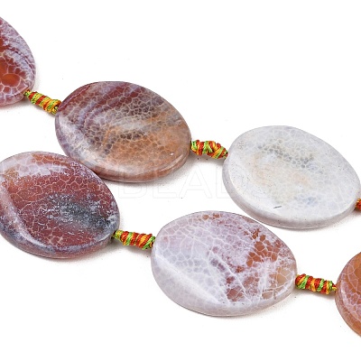 Natural Fire Crackle Agate Beads Strands G-P605-L03-01D-1