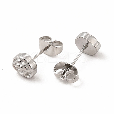 Non-Tarnish 304 Stainless Steel Flower Stud Earrings for Women LS-EJEW-C004-10P-1