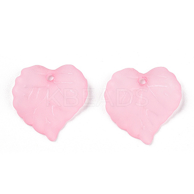 Transparent Frosted Acrylic Leaf Charms FACR-ZX003-01A-1