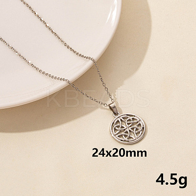 201 Stainless Steel Trinity Knot Pendant Necklaces FS-WG515A3-03-1