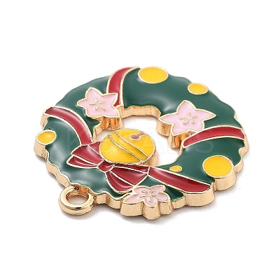 Christmas Theme Alloy Enamel Pendants ENAM-D060-04G-1