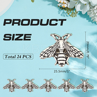 24Pcs Bees Alloy Brooch JEWB-ME0001-21AS-1