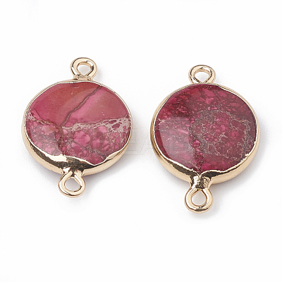 Electroplate Natural Regalite/Imperial Jasper/Sea Sediment Jasper Links connectors G-S329-020E-1