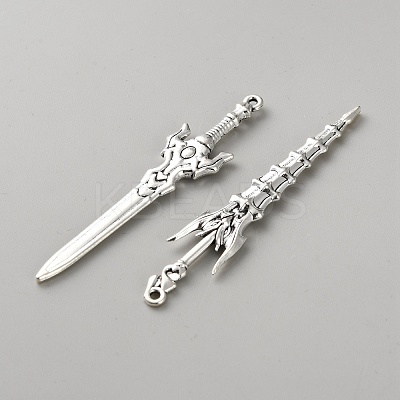 Tibetan Style Zinc Alloy Weaponry Big Pendants PALLOY-WH0048-51AS-01-1