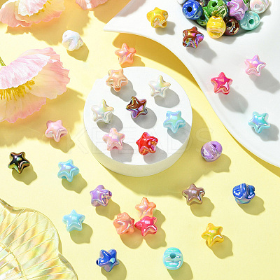 50Pcs UV Plating Plastic Beads SACR-CJ0001-69-1
